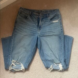 American Eagle Outfitters Light Blue Ripped Mom Jeans